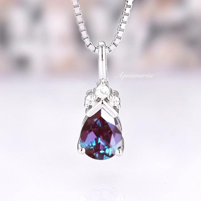 Shops alexandrite silver necklace