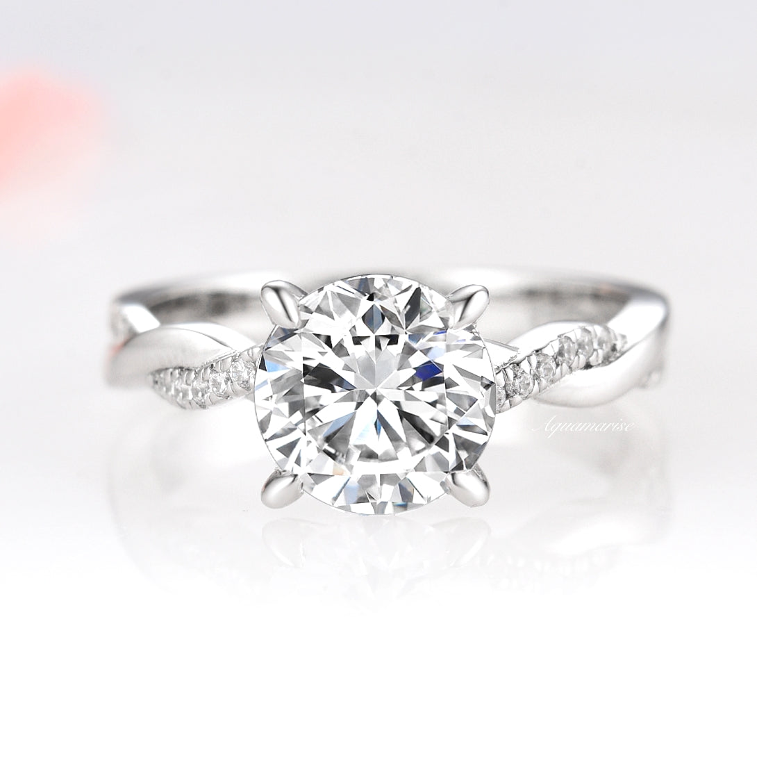 Sophia Moissanite Engagement Ring 14K White Gold Aquamarise