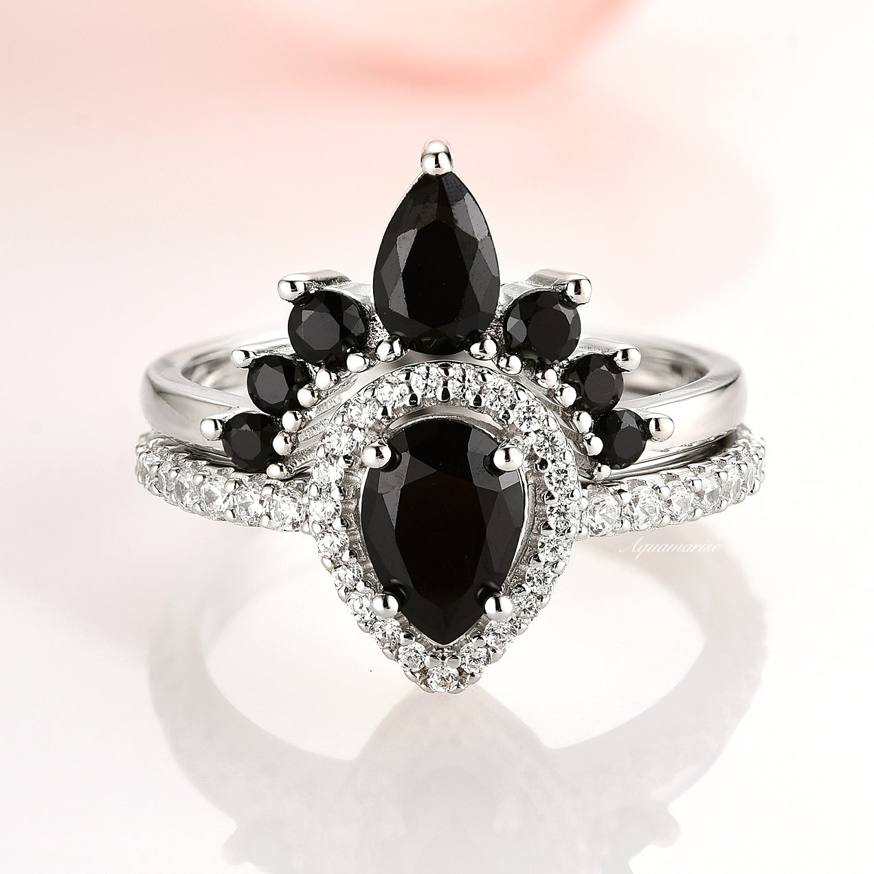 Black teardrop online ring