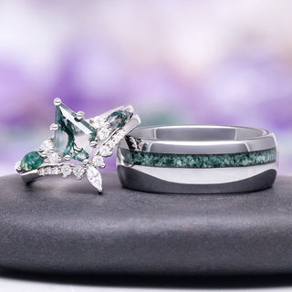 Skye Kite®  Moss Agate Couples Ring Set