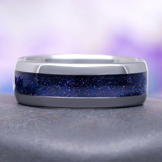 Elara Starry Night and Crescent Moon Couples Ring Set