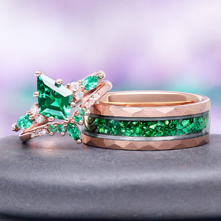 Skye Kite® Emerald Ring Set in 14K Rose Gold Vermeil