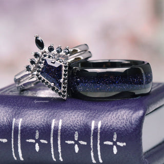 Starry Night Couples Ring Set