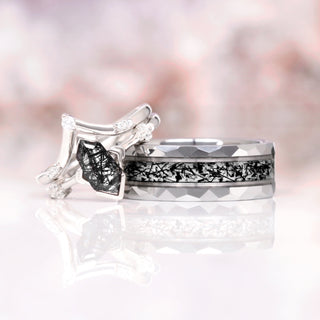 Rutilated Quartz Wedding Band in Tungsten Carbide (8mm)