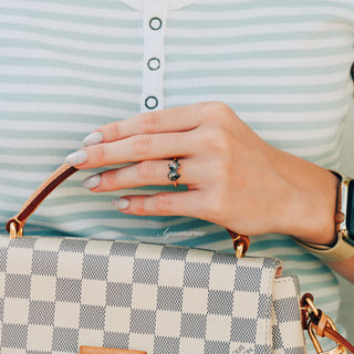 Toi Et Moi Green Moss Agate Ring- 14K Solid Rose Gold