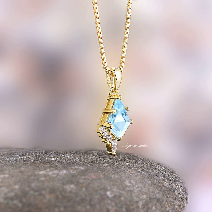 Skye Kite Aquamarine Necklace- 14K Yellow Gold Vermeil