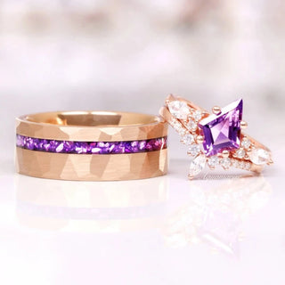 Skye Kite® Natural Amethyst Couples Ring Set