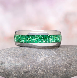 Emerald Leaf Couples Ring Set