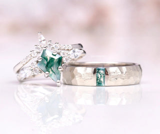 Skye Kite® Moss Agate Couples Ring Set