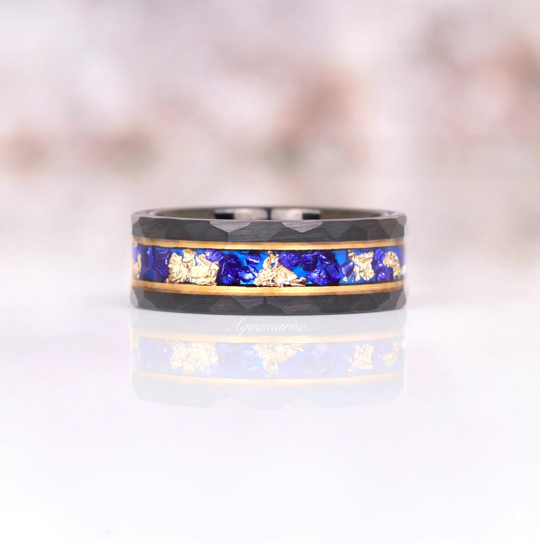 Skye Kite™ Blue Sapphire & Gold Leaf Couples Ring