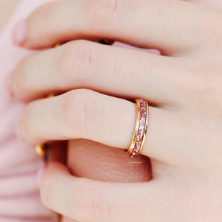 Crushed Morganite Couples Ring Set