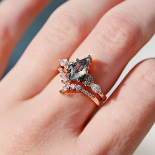 Skye Kite® Green Moss Agate Ring Set in 14K Rose Gold Vermeil