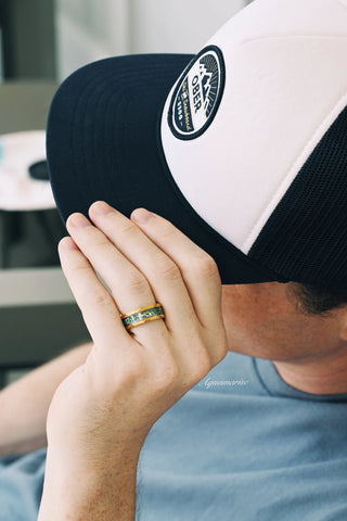 Skye Kite® Green Moss Agate Couples Ring Set