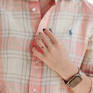 Cordelia Oval Cut Lab-Grown Ruby Ring in 14K Yellow Gold Vermeil