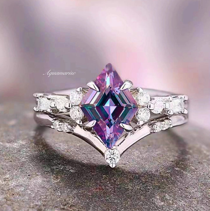 Kite Alexandrite Ring Set- Sterling Silver