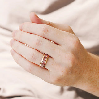 Crushed Morganite Couples Ring Set