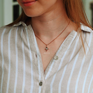 Kite Green Moss Agate Necklace in 14K Rose Gold Vermeil