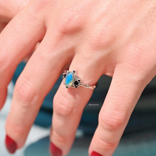 Esme Labradorite & Black Onyx Ring in Sterling Silver