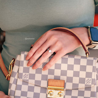 Teardrop Moissanite Leaf Engagement Ring in Sterling Silver