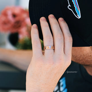 Hexagon Morganite Couples Ring Set