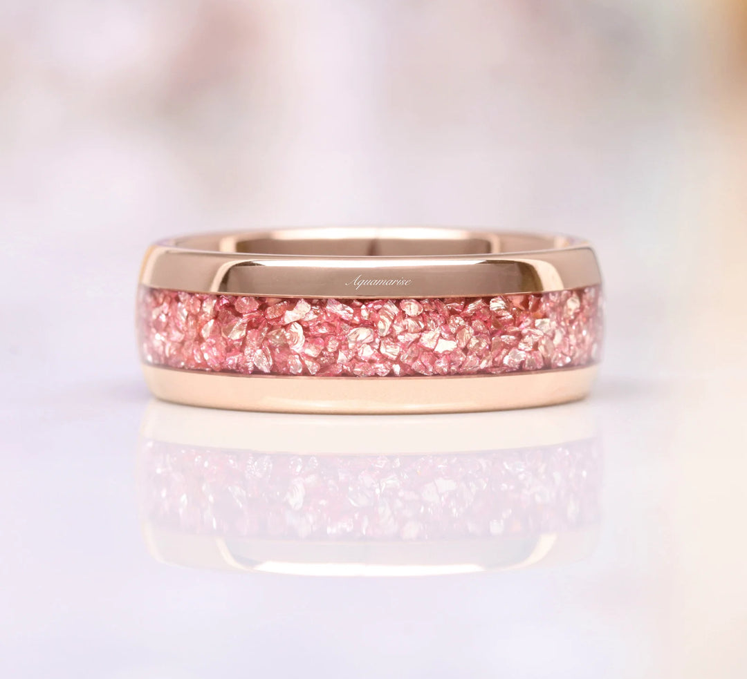 Crushed Morganite Couples Ring