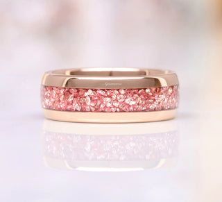 Crushed Morganite Couples Ring Set