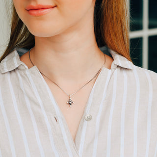 Galaxy Salt and Pepper Diamond Necklace in Sterling Silver (Herkimer Diamond)