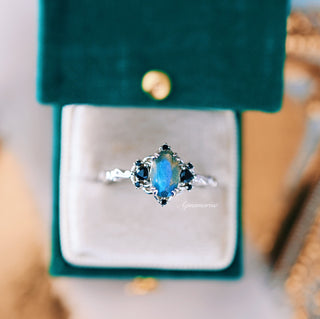 Esme Labradorite & Black Onyx Ring in Sterling Silver