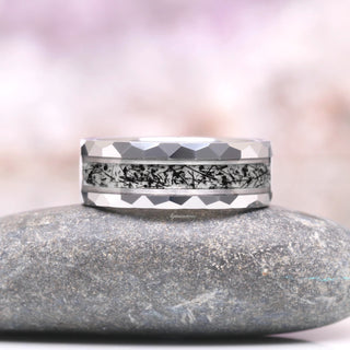 Rutilated Quartz Wedding Band in Tungsten Carbide (8mm)