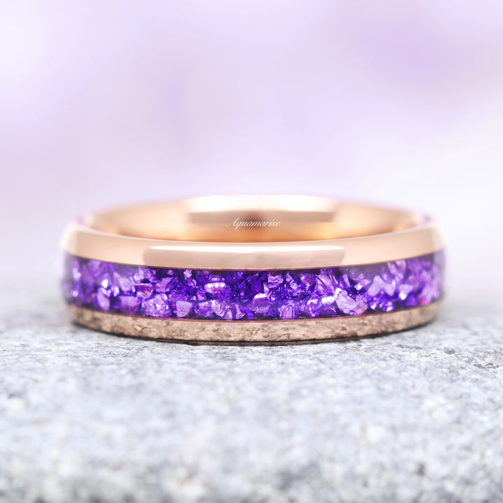 Feyre Starry Night & Amethyst Couples Ring Set