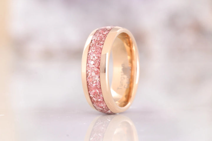 Crushed Morganite Couples Ring