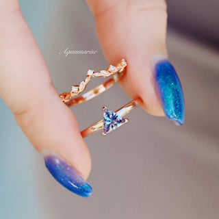 Minimalist Triangle Cut Alexandrite Ring in 14K Rose Gold Vermeil