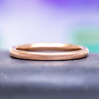 Minimalist Wedding Band in Rose Gold Tungsten (2mm)