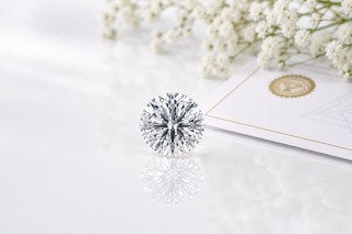Finished 1.0 carat round lab-grown diamond, IGI certified