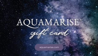 Aquamarise gift card with a starry night sky design