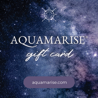 Aquamarise gift card with a starry night sky design
