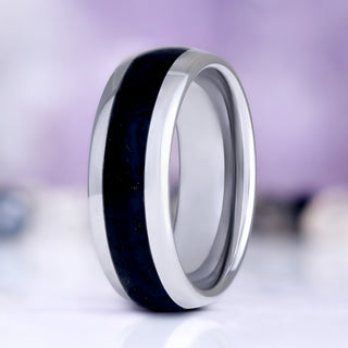 Black Onyx Wedding Band in Tungsten Carbide (8mm)