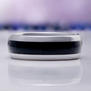 Black Onyx Wedding Band in Tungsten Carbide (8mm)