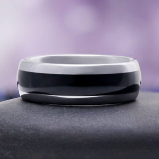 Black Onyx Wedding Band in Tungsten Carbide (8mm)
