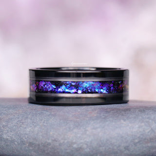 Orion Nebula™ & Cornflower Sapphire Leaf Couples Ring Set