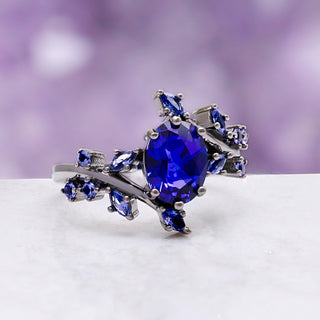 Cornflower Sapphire & Orion Nebula™ Couples Ring Set