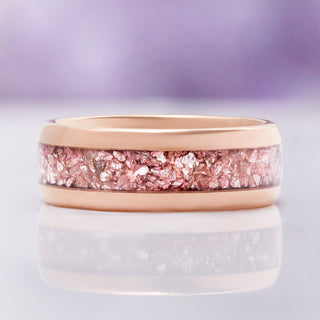 Crushed Morganite Men's Ring, 8mm, by Aquamarise