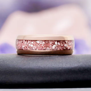 Crushed Morganite Men's Ring, 8mm, by Aquamarise, angled view