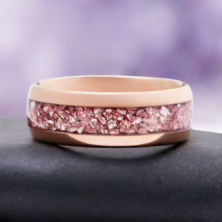 Crushed Morganite Men's Ring, 8mm, by Aquamarise, top view