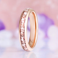 Crushed Morganite Wedding Band, 4mm, by Aquamarise
