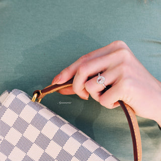 Cordelia Vintage Morganite Engagement Ring in 14K White Gold