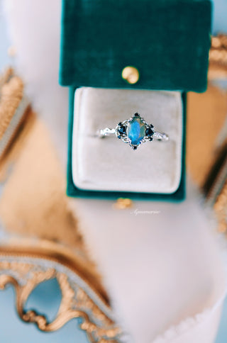 Esme Labradorite & Black Onyx Ring in Sterling Silver