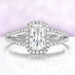 Emerald Cut Lab-Grown Diamond Engagement Ring in 14K White Gold (IGI Certified)