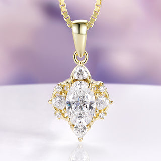 Esme Moissanite Necklace in 14K Yellow Gold Vermeil