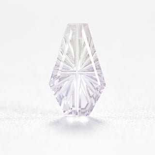 Faelight Cut natural ametrine coffin 6 x 10 mm loose gemstone, concave starburst facets, on white